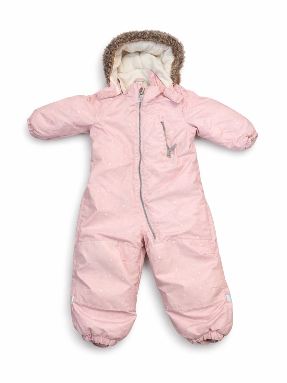❄️ H&M Baby Pink Heart Print Snowsuit | 1.5–2Y 💗